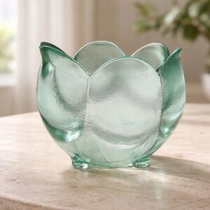 Recycled Seafoam Glass Tulip Votive Candle Holder